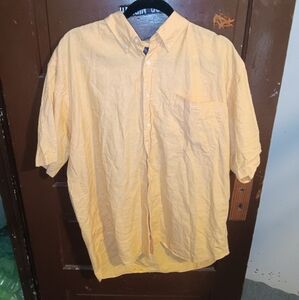GUC Dockers Men's Yellow Casual Button Down Collared Shirt L